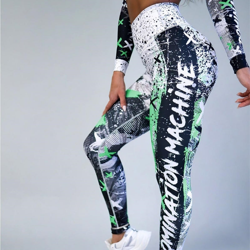 Printed High Waist Yoga Pants for Fitness