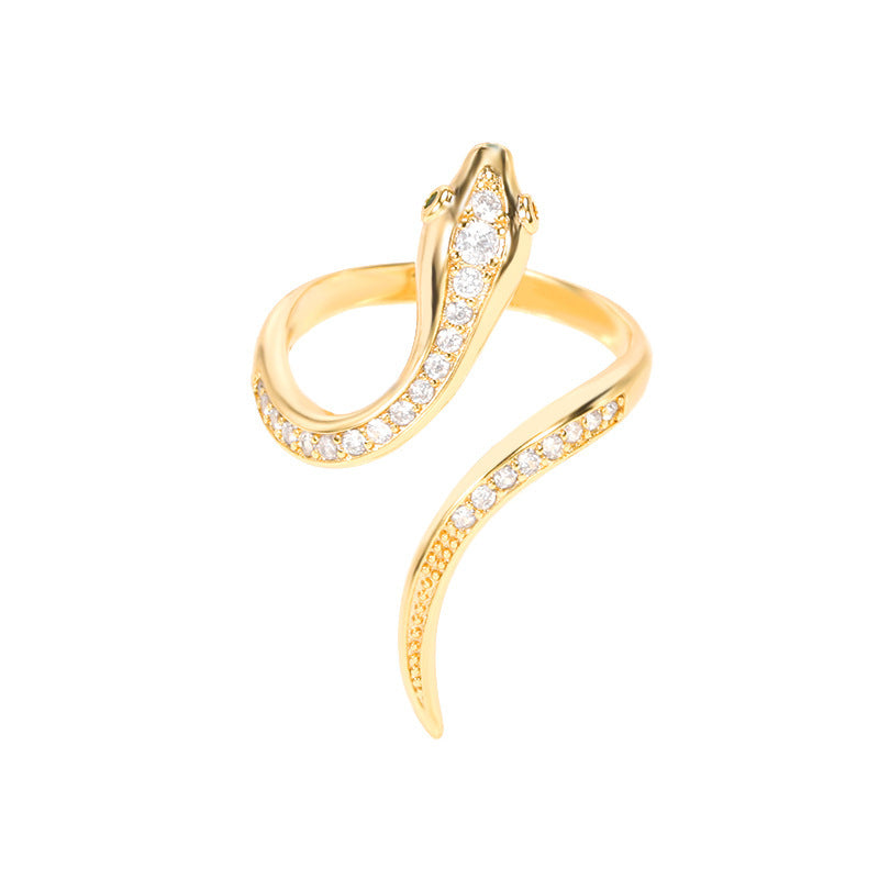 Titanium Steel 18K Gold Snake Ring