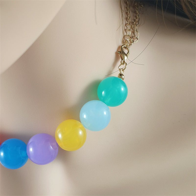 Dopamine Rainbow Beaded Necklace