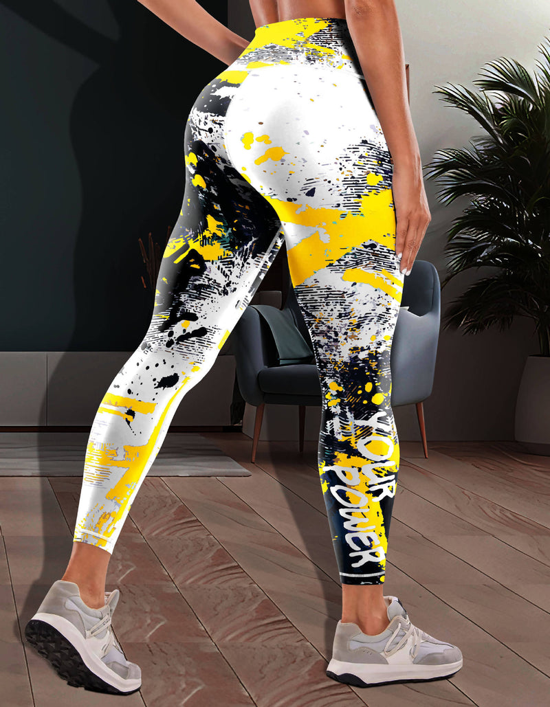 Printed High Waist Yoga Pants for Fitness