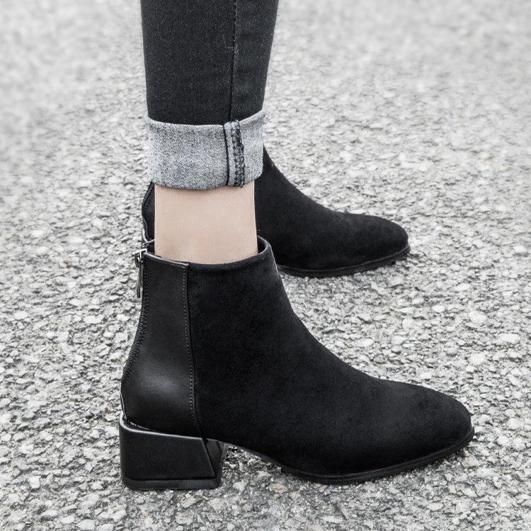 Retro Square Heel Chelsea Boots