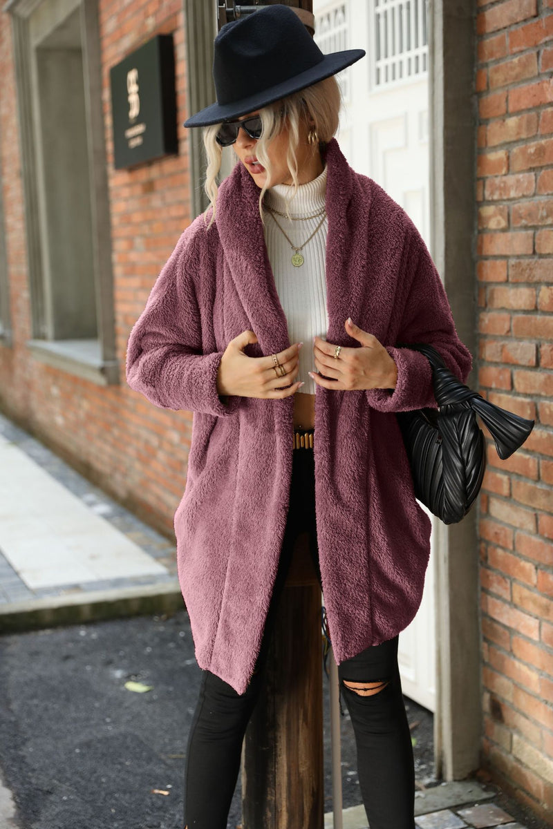 Solid Color Loose Lapel Coat