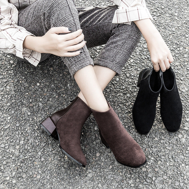 Retro Square Heel Chelsea Boots