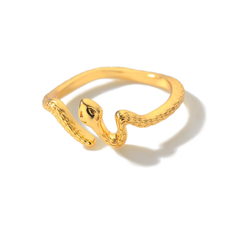 Titanium Steel 18K Gold Snake Ring