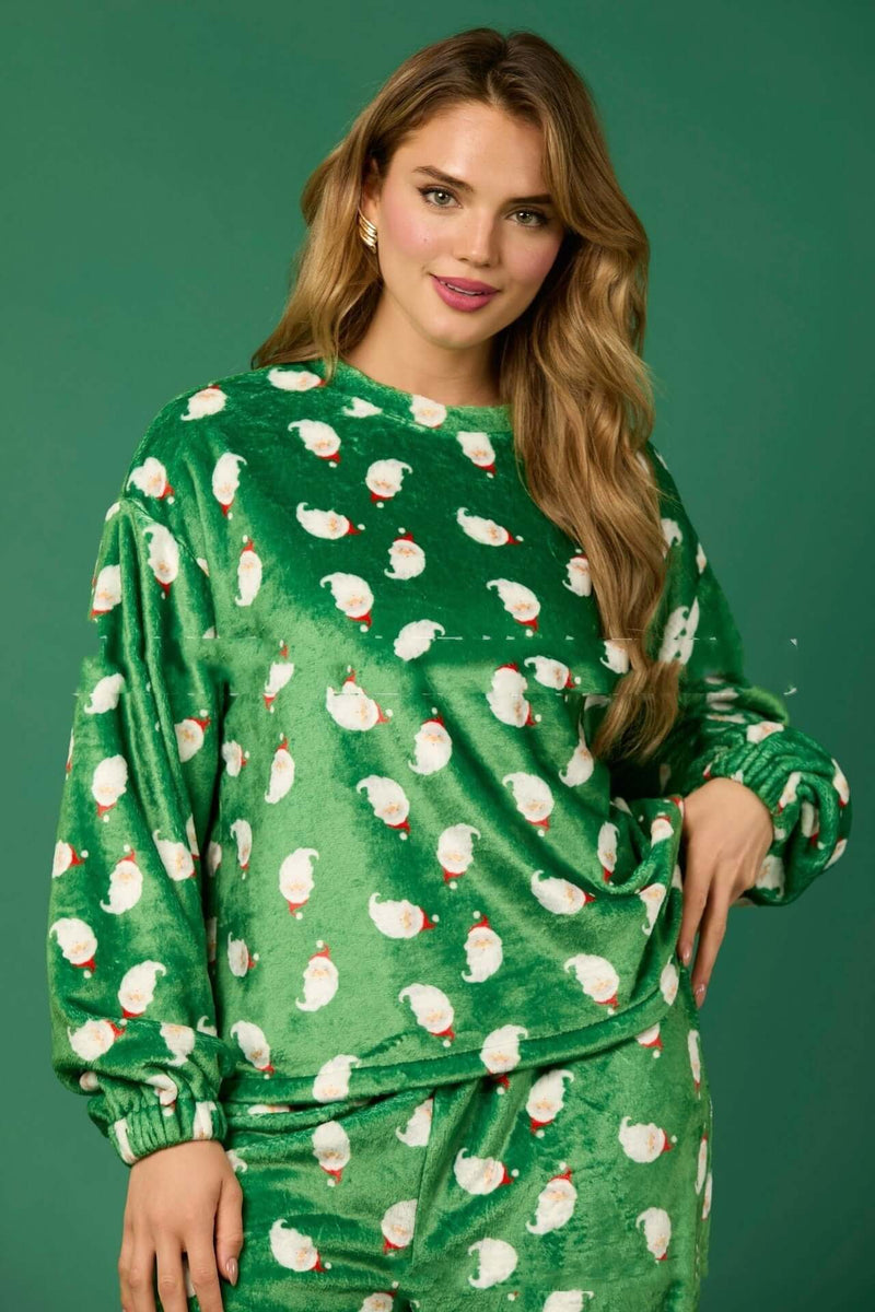 2024 Cozy Flan PJs - 2 Pc Santa Set